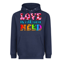 Navy love is all you need Heavyweight Hoodie - HRA Design Shop