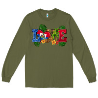 Army Green love haitian republic Long Sleeve Tee - RanaPortraitStore