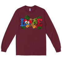 Burgundy love haitian republic Long Sleeve Tee - RanaPortraitStore