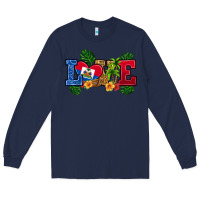 Navy love haitian republic Long Sleeve Tee - RanaPortraitStore