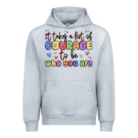 Heather Grey it takes a lot of courage to be who you are Urban Hoodie - MaliasSmallBusiness