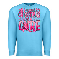 Ocean Blue all i want for christmas is a cure Premium Sweatshirt - JahusDesignShop