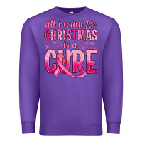 Purple all i want for christmas is a cure Premium Sweatshirt - JahusDesignShop