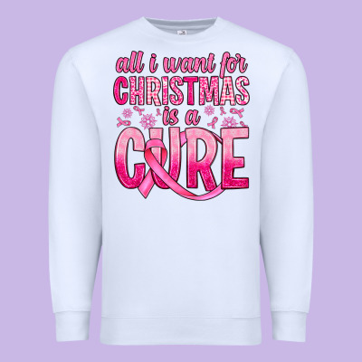 All I Want For Christmas Is A Cure Premium Sweatshirt Designed By Jahusdesignshop