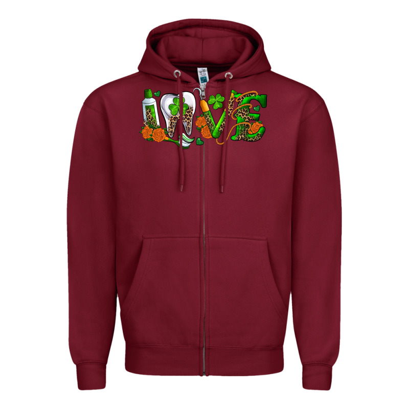 Dental Love St Patricks Day Zipper Hoodie by RanaPortraitStore | Teevron