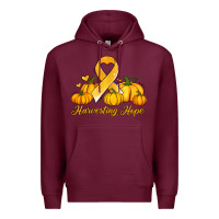 Burgundy childhood cancer awareness month harvesting hope Premium Hoodie - Jasminsmagicworld