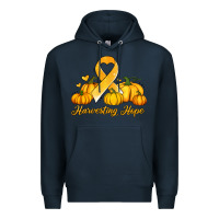 Navy childhood cancer awareness month harvesting hope Premium Hoodie - Jasminsmagicworld