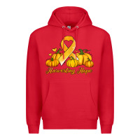 Red childhood cancer awareness month harvesting hope Premium Hoodie - Jasminsmagicworld