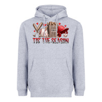 Heather Grey tis the season baseball Heavyweight Hoodie - RacoonDesign