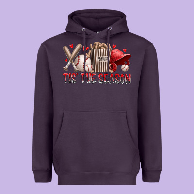 Tis The Season Baseball Heavyweight Hoodie Designed By Racoondesign