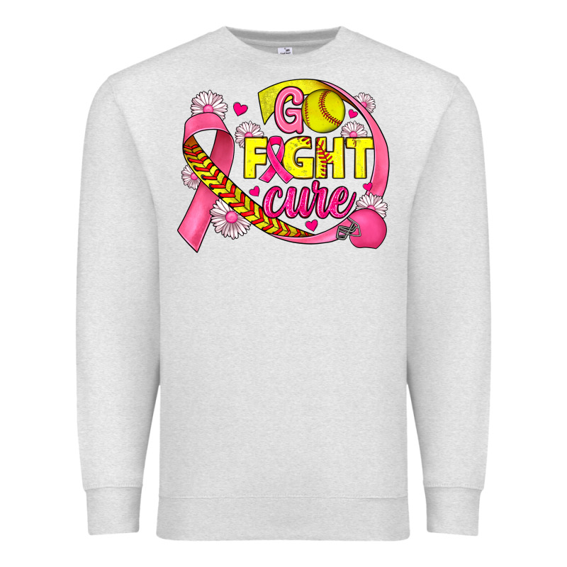 Breast Cancer Go Fight Cure Softball Premium Sweatshirt by JahusDesignShop | Teevron