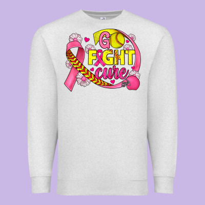 Breast Cancer Go Fight Cure Softball Premium Sweatshirt Designed By Jahusdesignshop