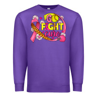 Purple breast cancer go fight cure softball Premium Sweatshirt - JahusDesignShop
