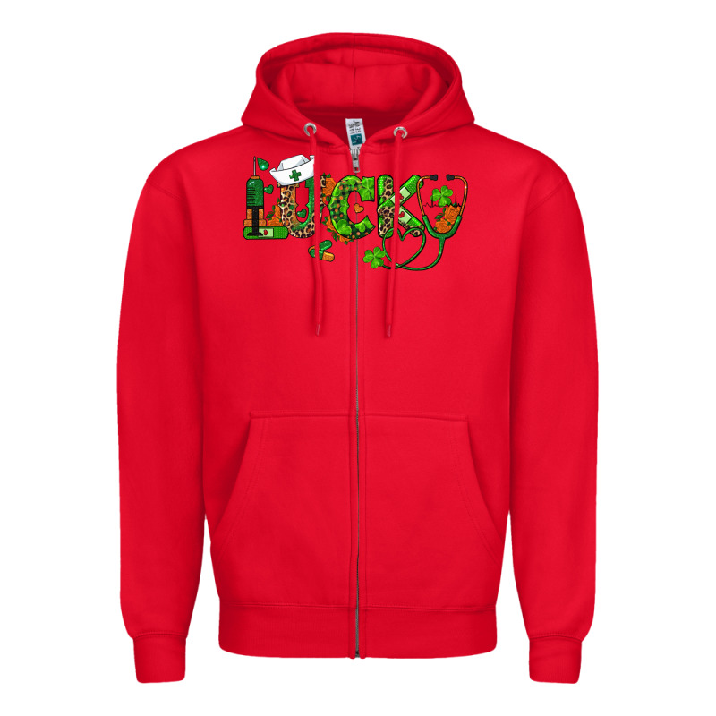 St Patricks Day Lucky Nurse Zipper Hoodie by RanaPortraitStore | Teevron