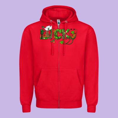 St Patricks Day Lucky Nurse Zipper Hoodie Designed By Ranaportraitstore