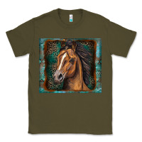 Army Green western horse Classic Tee - Zillion Design Studio