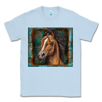 Dusty Blue western horse Classic Tee - Zillion Design Studio