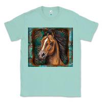 Seafoam western horse Classic Tee - Zillion Design Studio