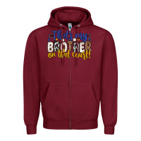 Burgundy that s my brother on that court Zipper Hoodie - Zillion Design Studio