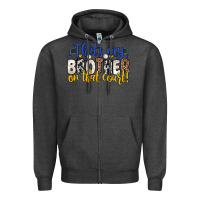 Charcoal Heather that s my brother on that court Zipper Hoodie - Zillion Design Studio