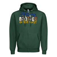 Sports Green that s my brother on that court Zipper Hoodie - Zillion Design Studio