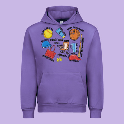 Softball Mom Urban Hoodie Designed By Maliassmallbusiness