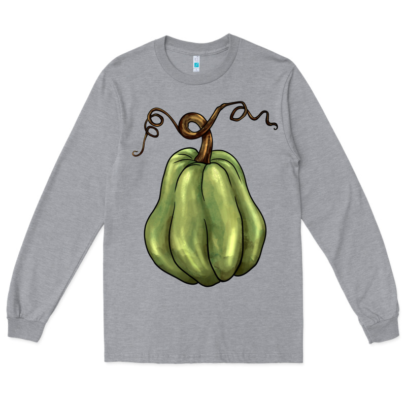 Gourd Green Pumpkin Long Sleeve Tee by BarkalooDesign | Teevron