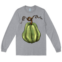 Heather Grey gourd green pumpkin Long Sleeve Tee - BarkalooDesign
