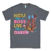 Charcoal Heather hustle like a boss live like a queen Classic Tee - texasbilliewilder