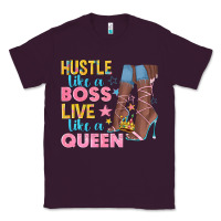 Plum hustle like a boss live like a queen Classic Tee - texasbilliewilder