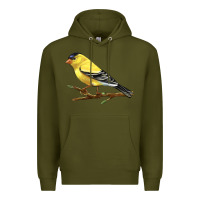 Army Green American Goldfinch Premium Hoodie - LillyAllenDesigns