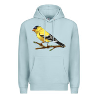 Blue Mist American Goldfinch Premium Hoodie - LillyAllenDesigns