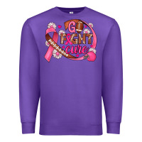 Purple breast cancer go fight cure football Premium Sweatshirt - JahusDesignShop