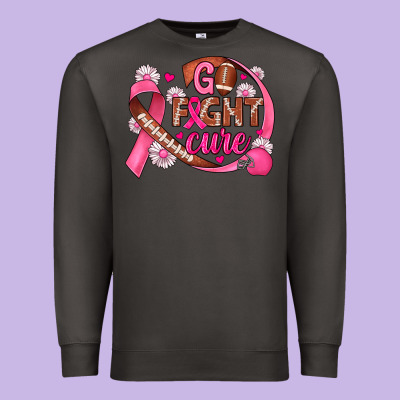 Breast Cancer Go Fight Cure Football Premium Sweatshirt Designed By Jahusdesignshop