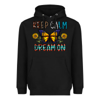 Black keep calm dream on Heavyweight Hoodie - CowhideDigitalArt