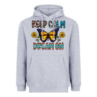 Heather Grey keep calm dream on Heavyweight Hoodie - CowhideDigitalArt