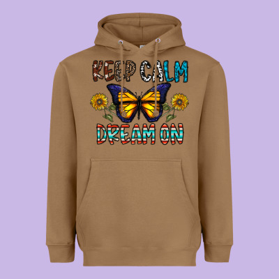 Keep Calm Dream On Heavyweight Hoodie Designed By Cowhidedigitalart