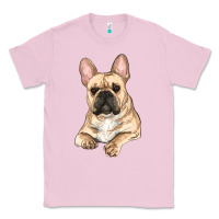 Bubblegum Pink French bulldog sitting Classic Tee - RanaPortraitStore