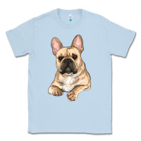 Dusty Blue French bulldog sitting Classic Tee - RanaPortraitStore