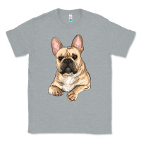 Heather Grey French bulldog sitting Classic Tee - RanaPortraitStore