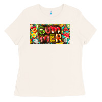 Bone summer with fruits license plate Ladies Tee - BarkalooDesign