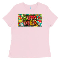 Summer With Fruits License Plate Ladies Tee | Teevron