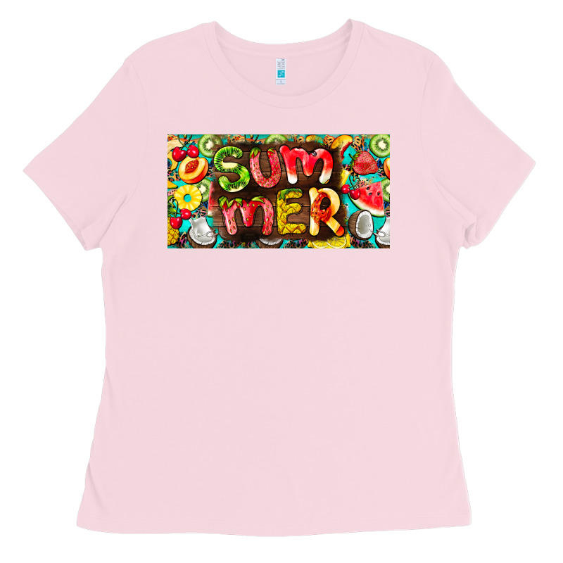 Summer With Fruits License Plate Ladies Tee by BarkalooDesign | Teevron