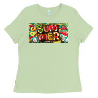 Matcha summer with fruits license plate Ladies Tee - BarkalooDesign