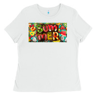 White summer with fruits license plate Ladies Tee - BarkalooDesign