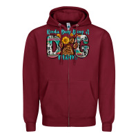 Burgundy kinda busy being a dog mom Zipper Hoodie - Zillion Design Studio