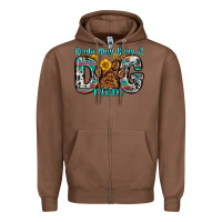 Chestnut kinda busy being a dog mom Zipper Hoodie - Zillion Design Studio