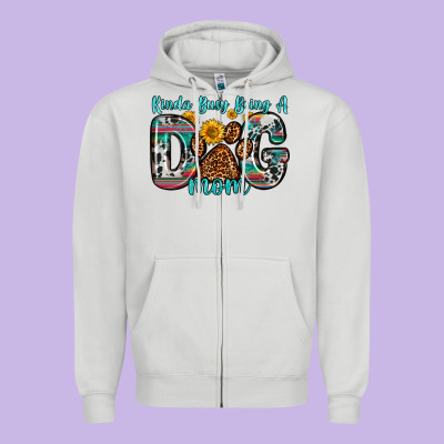Kinda Busy Being A Dog Mom Zipper Hoodie Designed By Zillion Design Studio