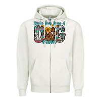 Oatmeal Heather kinda busy being a dog mom Zipper Hoodie - Zillion Design Studio