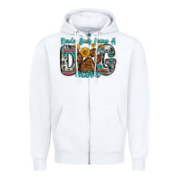 White kinda busy being a dog mom Zipper Hoodie - Zillion Design Studio